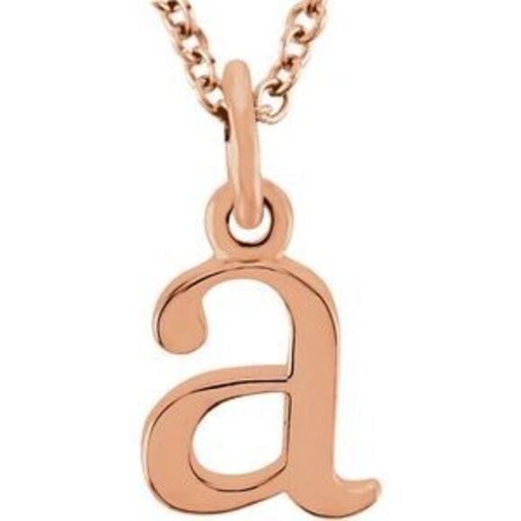 Kazi Luxury 14K Rose Gold Lowercase Initial a 16